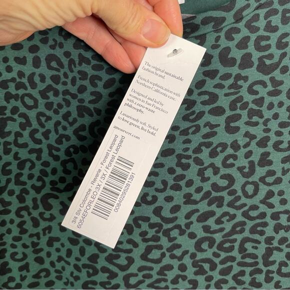 Amour Vert 3/4 Sleeve Colombe Reverie Knit Dress Forest Leopard Size 3X - Picture 8 of 9